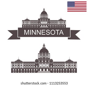 State of Minnesota. Minnesota State Capitol in St Paul. EPS 10. Vector illustration