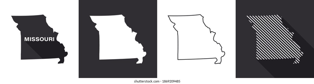 State of Missouri. Map of Missouri. United States of America Missouri. State maps. Vector illustration
