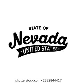 Stand der nevada Schrift Design. Nevada, Vereinigte Staaten, Typografie-Design. Nevada, Textdesign. Vektorgrafik und Illustration.