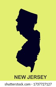 State of New Jersey MAP America USA High Detailed Vector Illustration