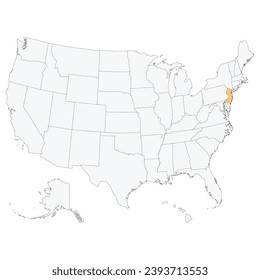 State of New Jersey. USA map. 