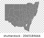 State of New South Wales map on transparent background. Blank Map State of  New South Wales with districts   for your web site design, logo, app, UI. Australia. EPS10.
