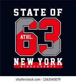 State of new york typography tshirt graphic vector