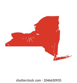 State of New York vector map silhouette. Outline NY shape icon or contour map of the State of New York.