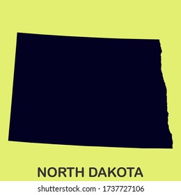 State of North Dakota MAP America USA High Detailed Vector Illustration