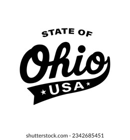 State of Ohio lettering design. Ohio, United States, typography design. Ohio, text design. Vector and illustration.