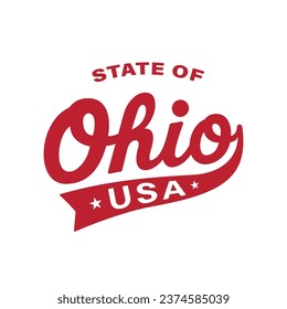 State of Ohio lettering design. Ohio, United States, typography design. Ohio, text design. Vector and illustration.
