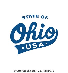 State of Ohio lettering design. Ohio, United States, typography design. Ohio, text design. Vector and illustration.