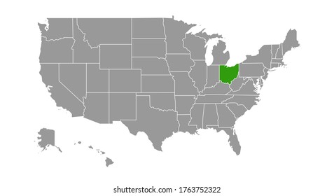 State of Ohio, USA. Vector illustration.