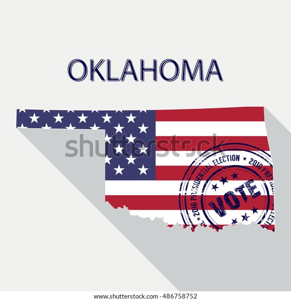 State Oklahoma Vector Graphic Map Flag Stock Vector (Royalty Free ...