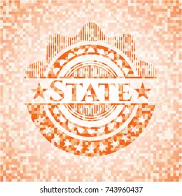 State orange mosaic emblem