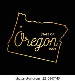 State of Oregon map. Oregon map design template. Vector and illustration.
