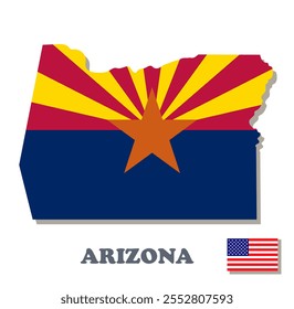 State outline Arizona (USA). Vector illustration