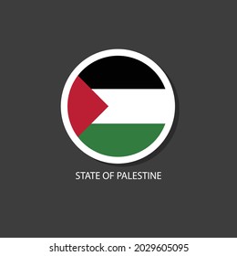 State of Palestine flag vector circle shape.