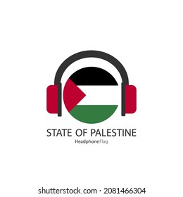 El vector de la bandera del estado de Palestina en el fondo blanco. 