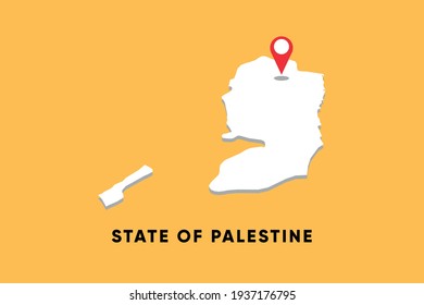 
State of Palestine Isometric map with location icon vector illustration design