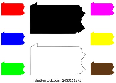 State of Pennsylvania (United States of America, USA or U.S.A.) silhouette and outline Commonwealth of Pennsylvania map