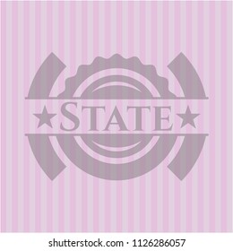 State pink emblem