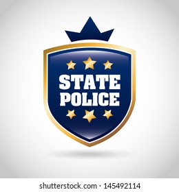 state police over gray background vector illustration 