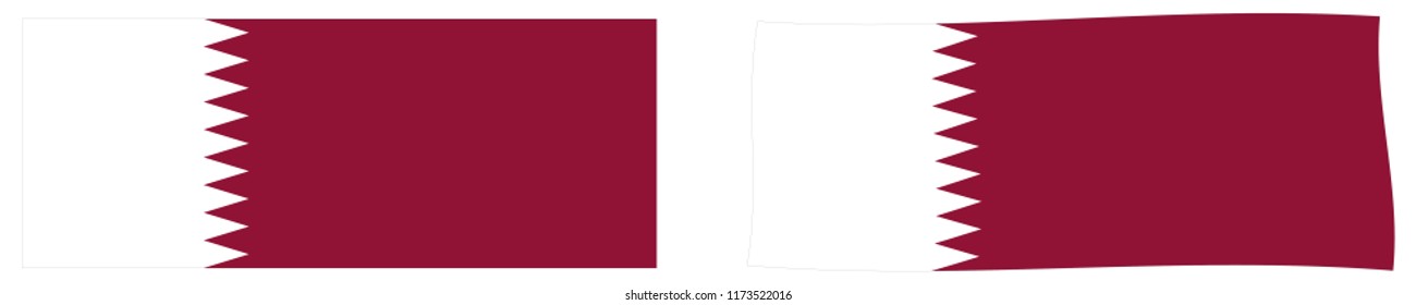 State of Qatar flag. Simple and slightly waving version.