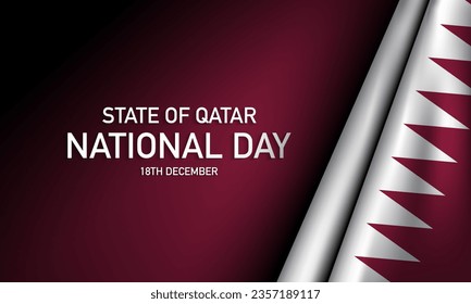 State of Qatar National Day Background Design. Vector Illustration.