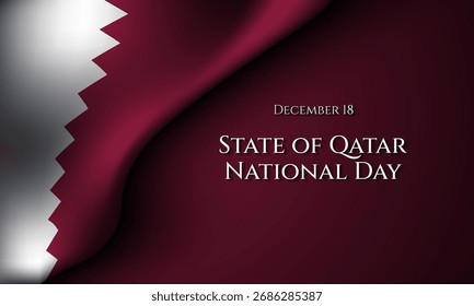 State of Qatar National Day Background Design. Vektorgrafik.