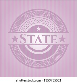 State realistic pink emblem