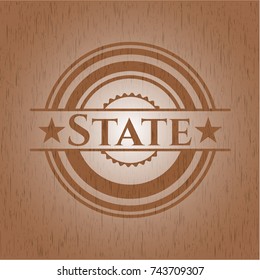 State realistic wood emblem