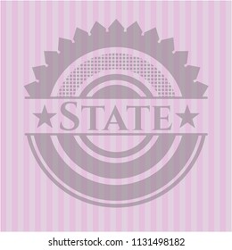 State retro pink emblem