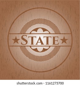 State retro wood emblem