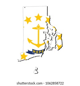 State of Rhode Island flag inside the state