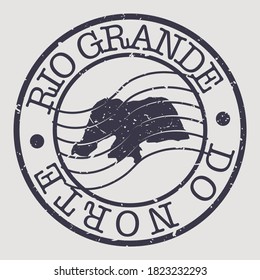 Bundesstaat Rio Grande do Norte, Brasilien, Karte Postmark. Silhouette Postkarte. Stempel-Rundvektorsymbol. Vintage Postage Design.