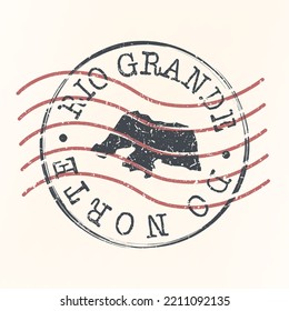 State of Rio Grande do Norte, Brazil Stamp Map Postal. Silhouette. Passport Round Design. Vector Icon. Design Retro Travel National Symbol.