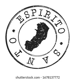 State of Espírito Santo, Brazil Map Postmark. A Silhouette Postal Passport. Stamp Round Vector Icon. Vintage Postage Designs.