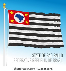 State Of Sao Paulo, Official Regional Flag, Brazil, Vector Illustration