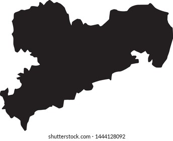 State of Saxony map in Germany