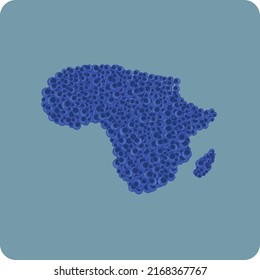state shaped blue beaded illustration design