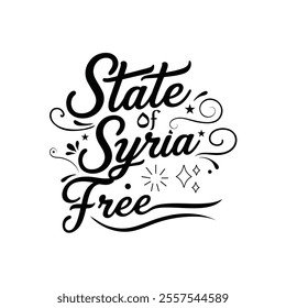 State of Syria free t-shirt vector design white background