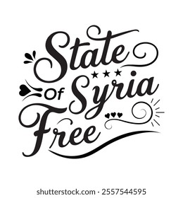 State of syria free vector typhography white background