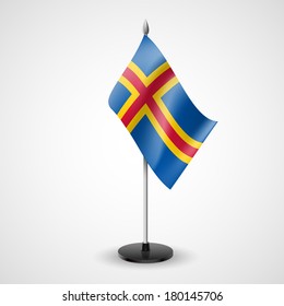State table flag of Aland Islands. National symbol  