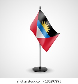 State table flag of Antigua and Barbuda. National symbol  