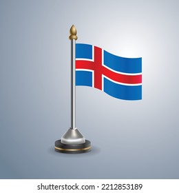 State table flag of Iceland. National symbol perfect for design, vector illustration