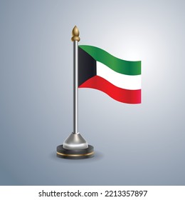 Bandera de la tabla estatal de Kuwait. Símbolo nacional perfecto para diseño, ilustración vectorial