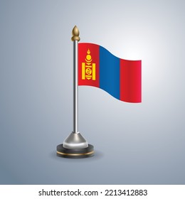 Bandera de la tabla estatal de Mongolia. Símbolo nacional perfecto para diseño, ilustración vectorial