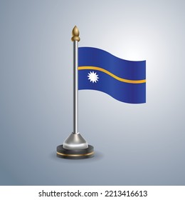 Bandera de la tabla de estado de Nauru. Símbolo nacional perfecto para diseño, ilustración vectorial