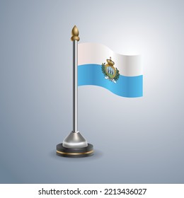 State table flag of San Marino. National symbol perfect for design, vector illustration