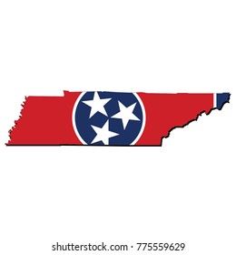 State Tennessee Flag Inside Map Stock Vector (Royalty Free) 775559629 ...