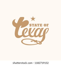 State of Texas lettering. Vector illustration.