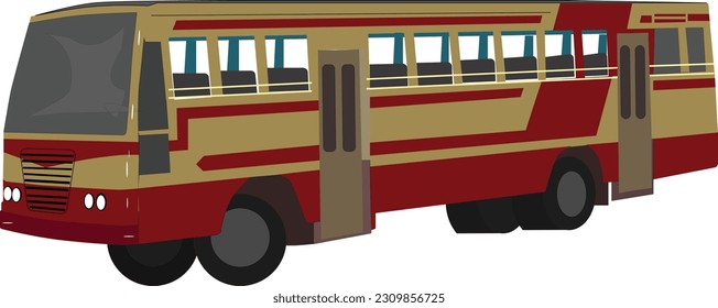 state transport super fast bus  of kerala vector illustration