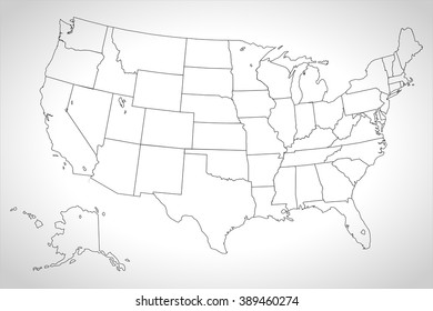 State United Simple Outline Map Washington